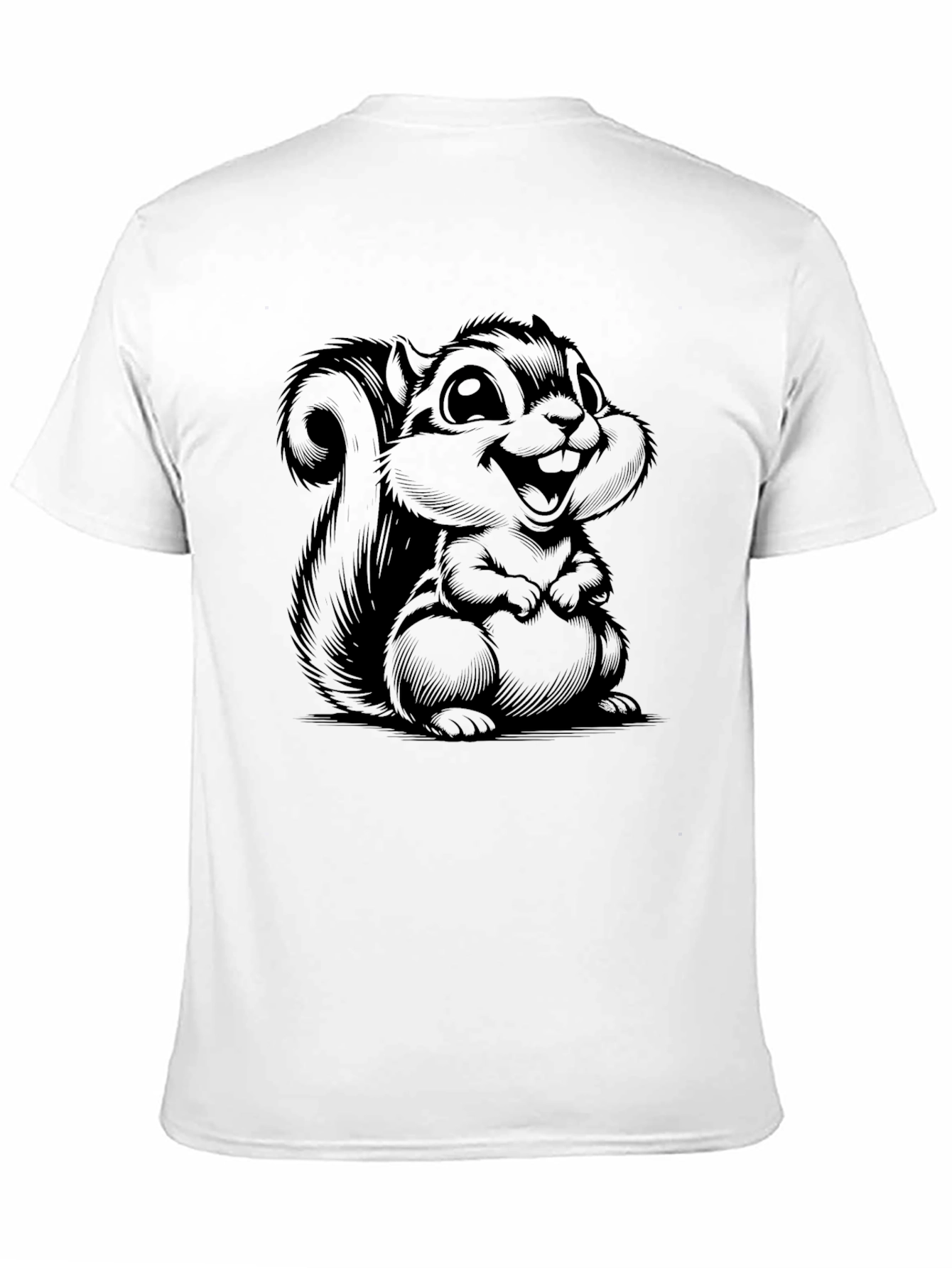 Squirrel Graphic T-Shirt - Black Cotton Tee