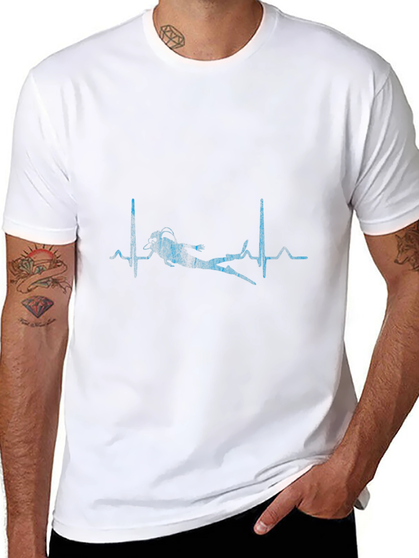 Scuba Diver Heartbeat T-Shirt