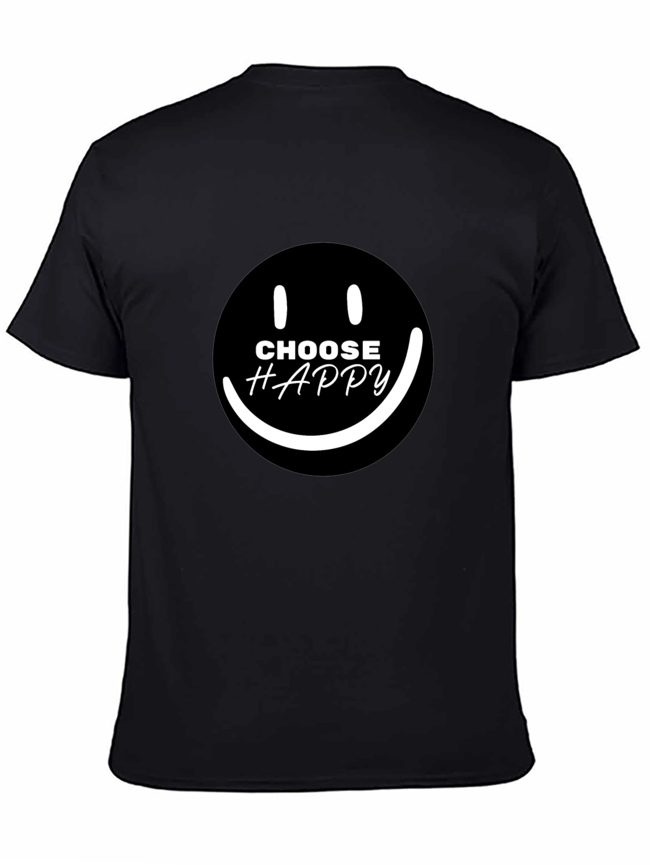 Choose Happy Smiley Face Graphic Black T-Shirt