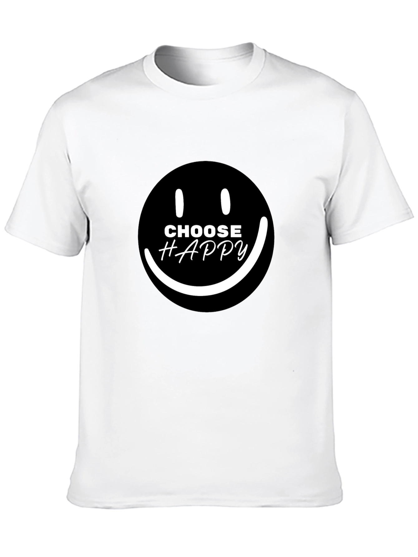 Choose Happy Smiley Face Graphic Black T-Shirt