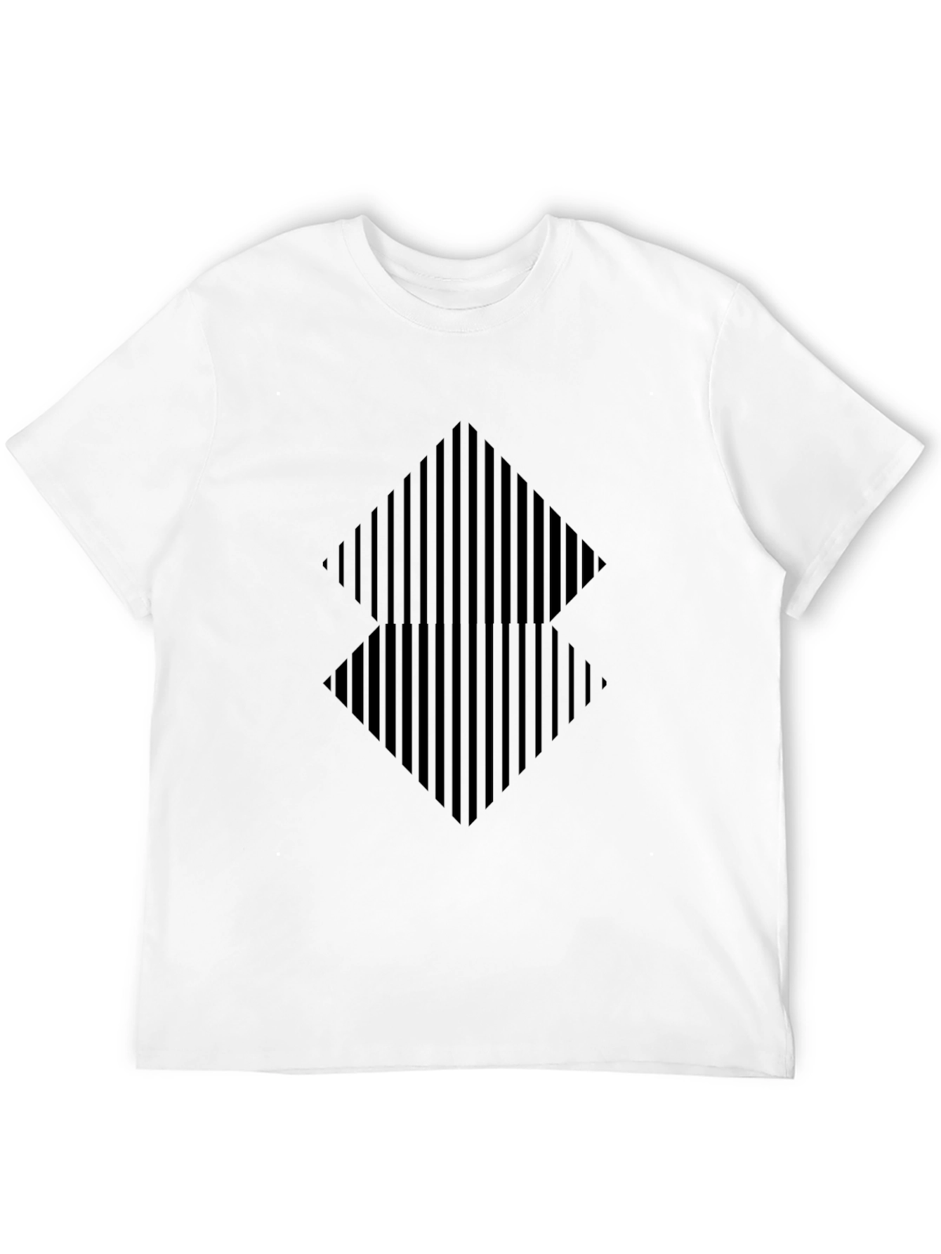Modern Geometric Graphic Tee - Black Diamond Design