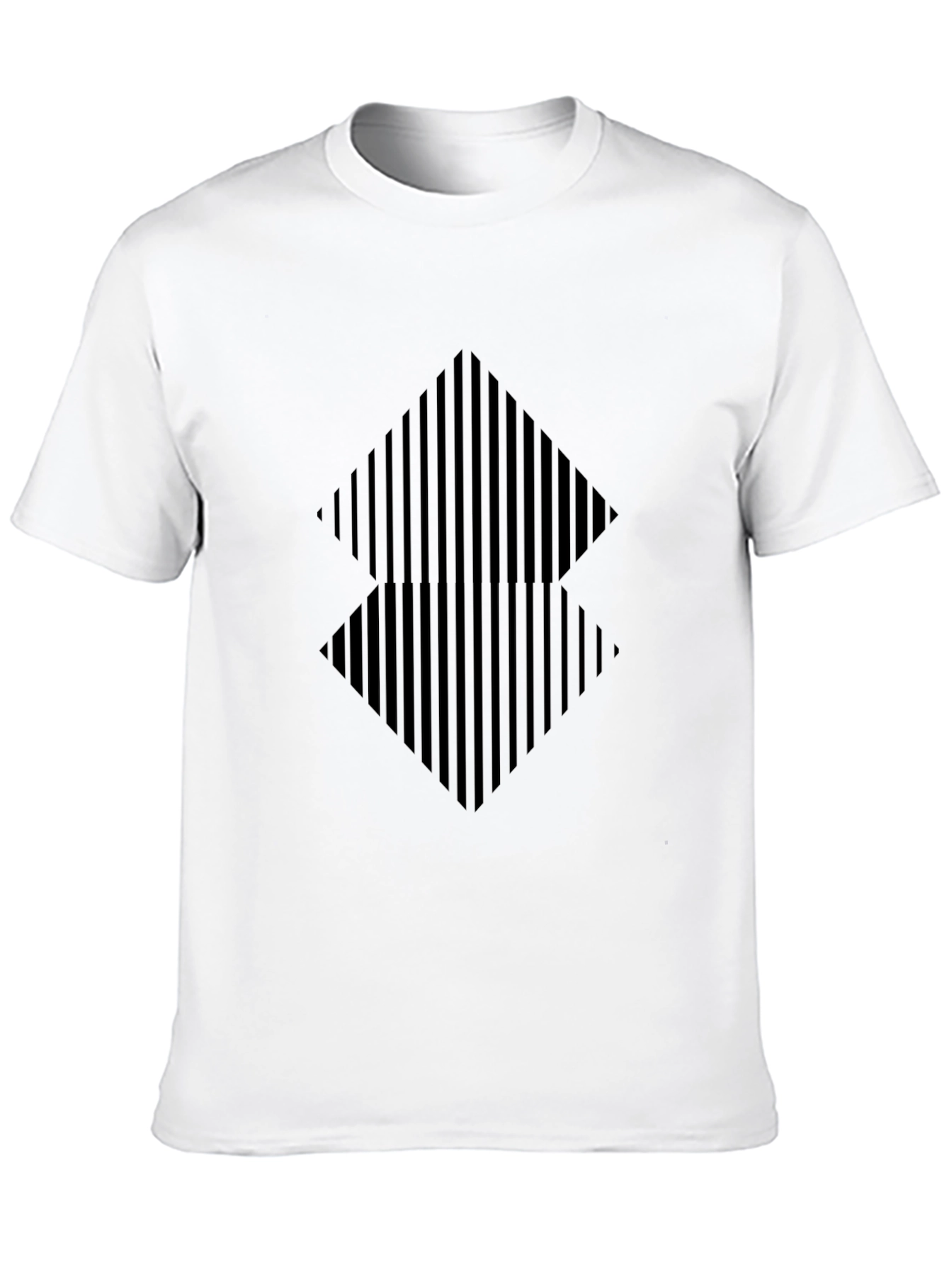 Modern Geometric Graphic Tee - Black Diamond Design