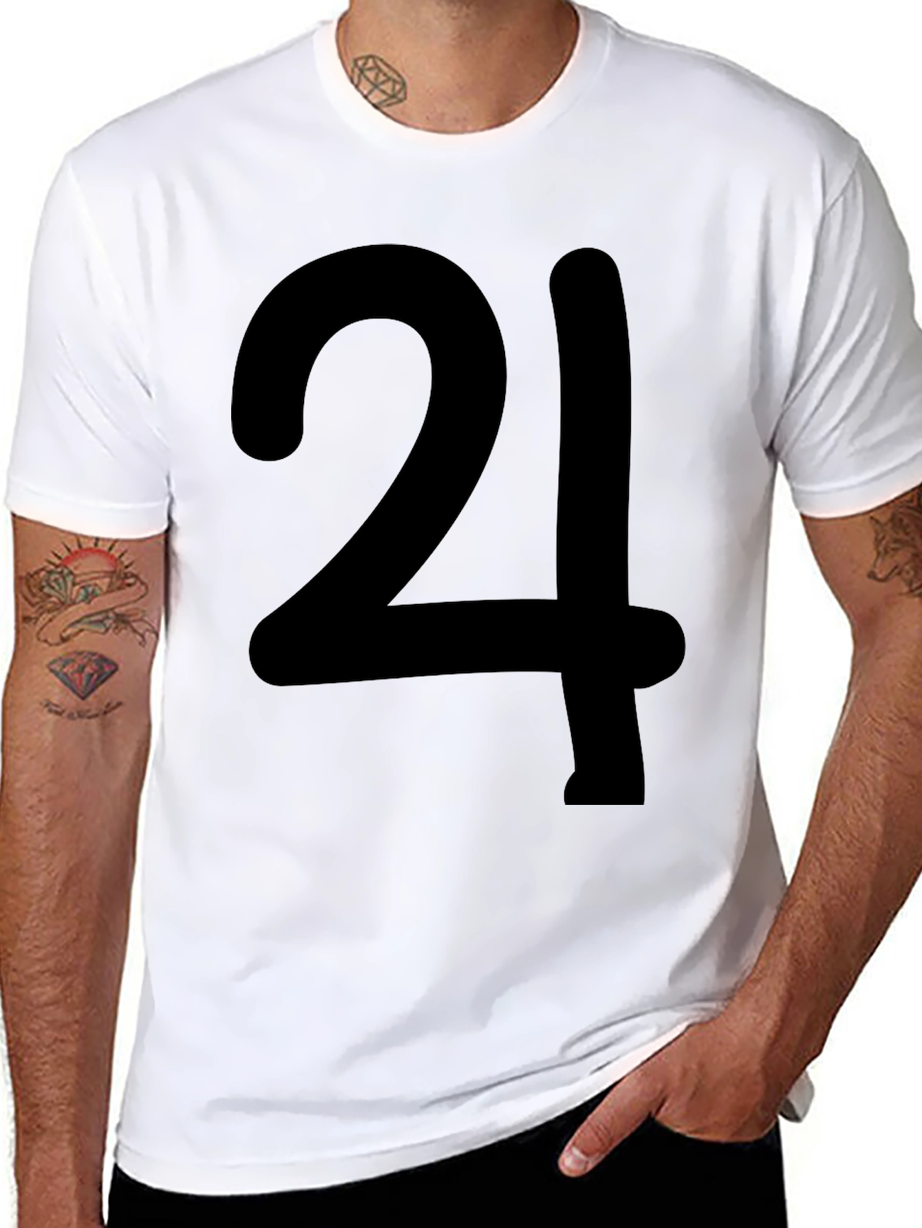 Bold Number 24 Graphic Print T-Shirt