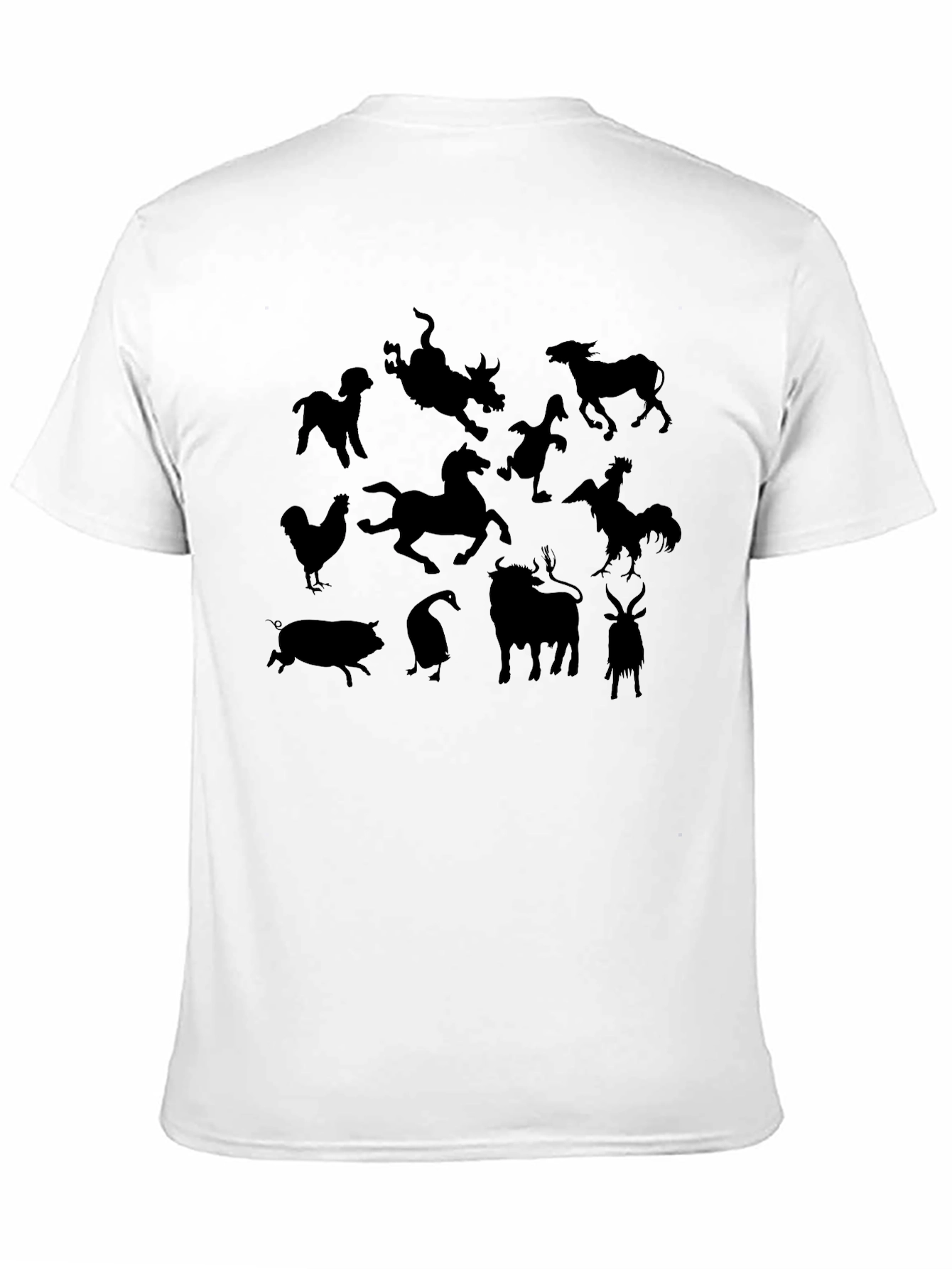 Black Farm Animal Silhouette Graphic Tee