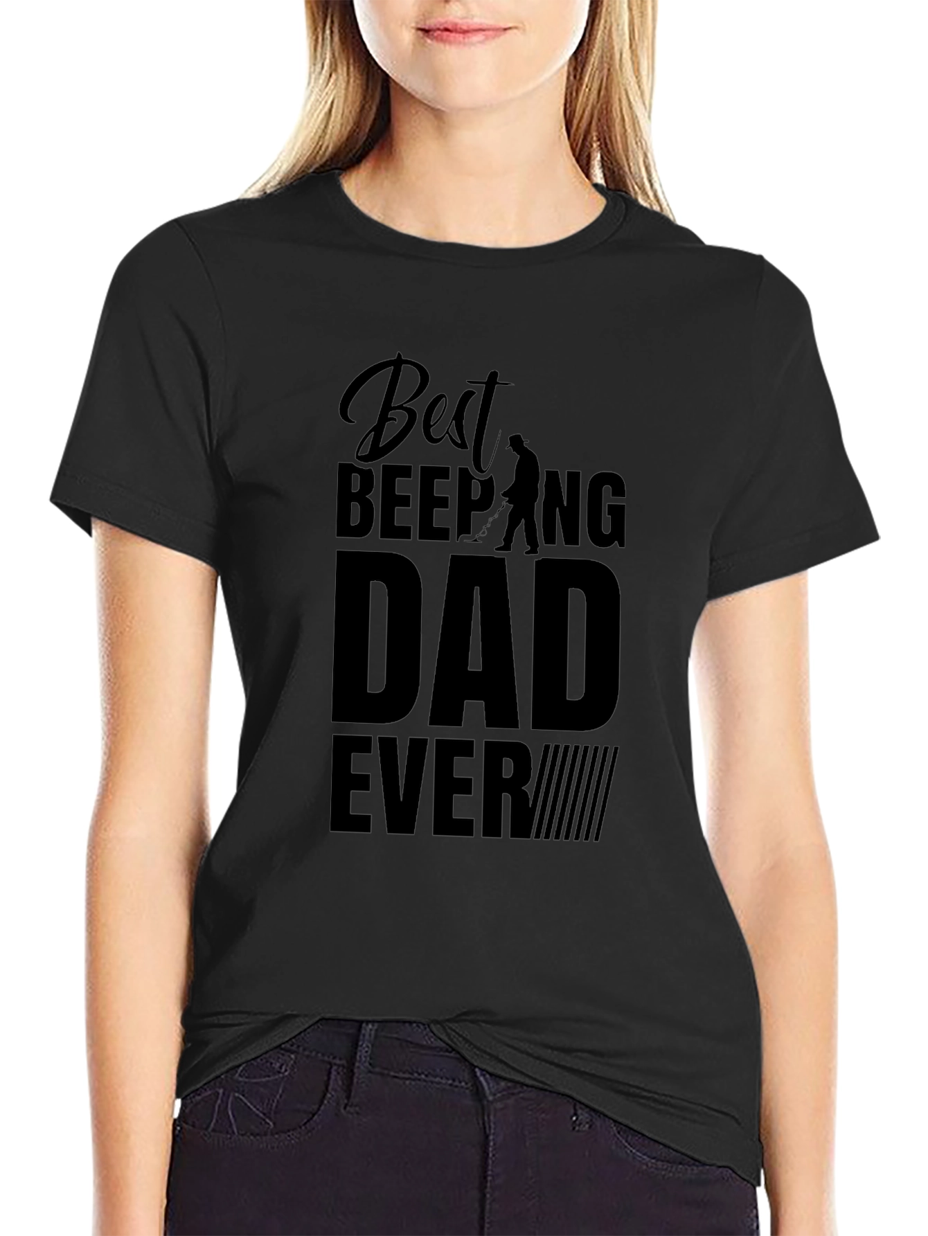 Best Beeping Dad Ever - Black T-Shirt