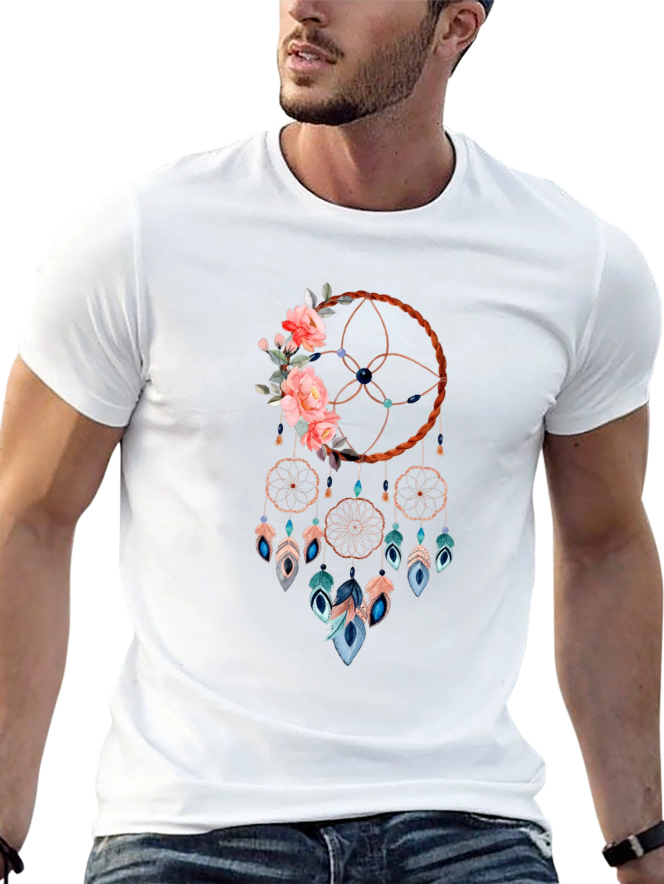 Dreamcatcher Floral T-Shirt - Bohemian Style