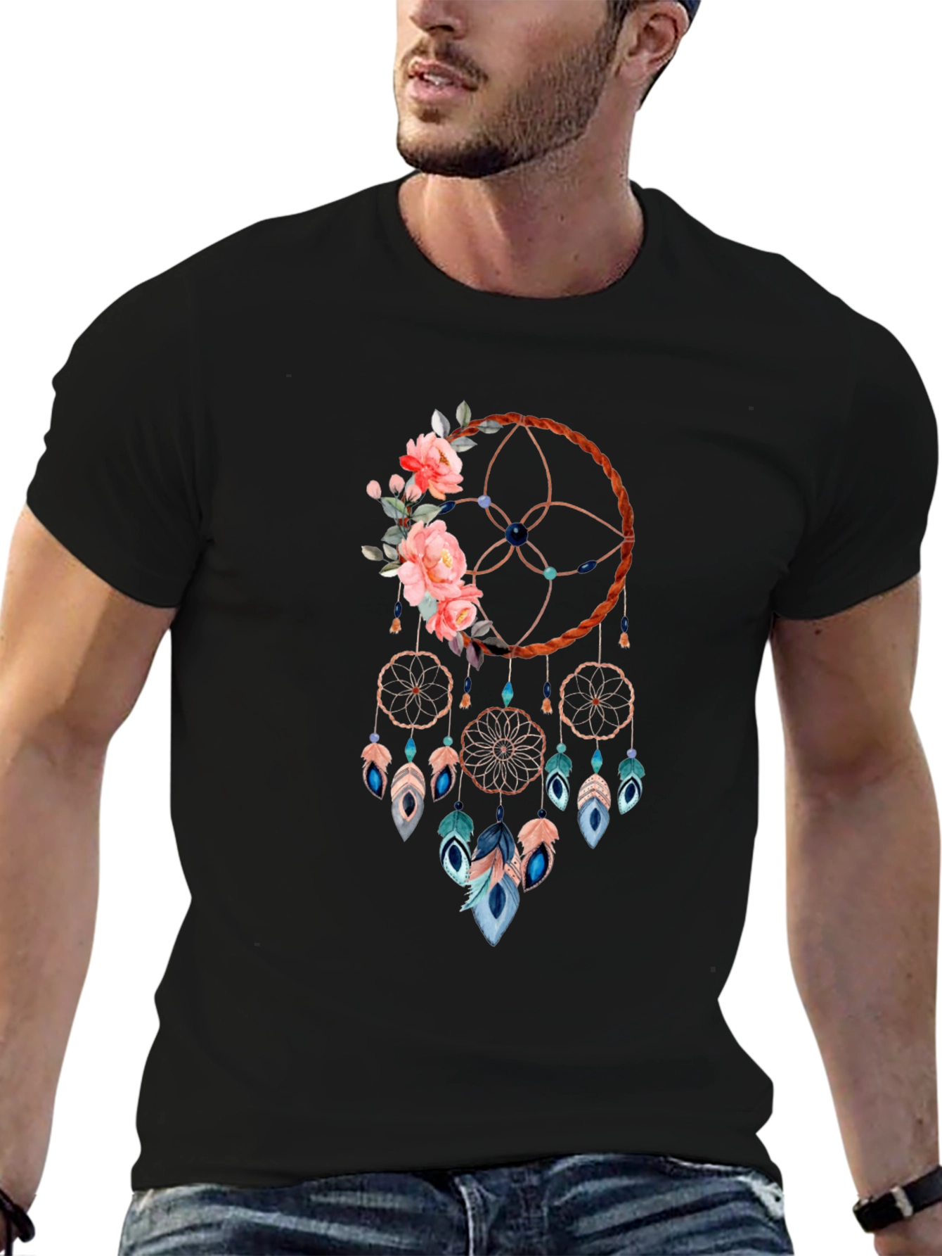 Dreamcatcher Floral T-Shirt - Bohemian Style
