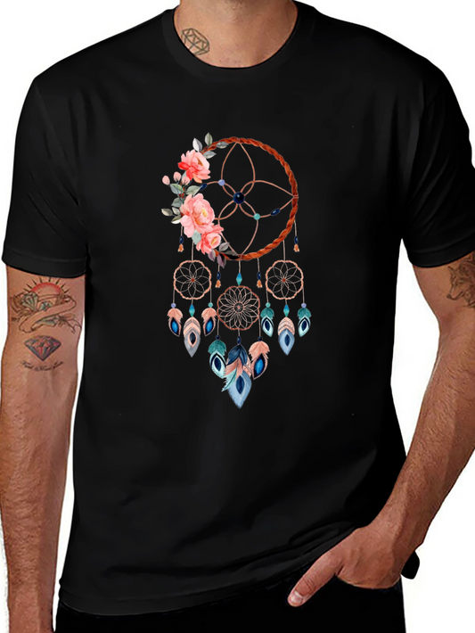 Dreamcatcher Floral T-Shirt - Bohemian Style