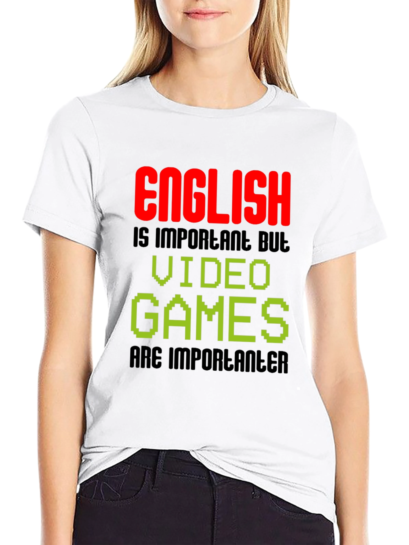 English vs. Video Games Graphic T-Shirt
