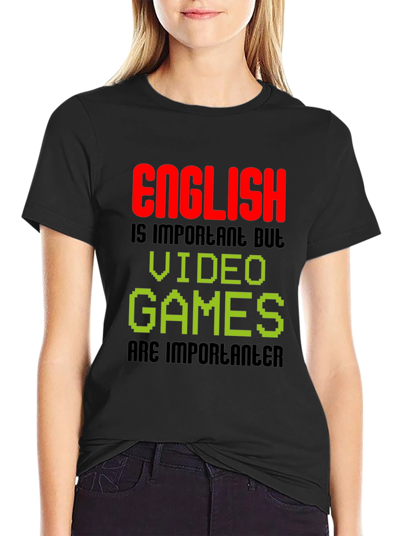 English vs. Video Games Graphic T-Shirt