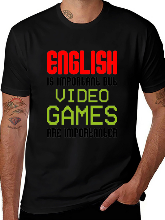 English vs. Video Games Graphic T-Shirt