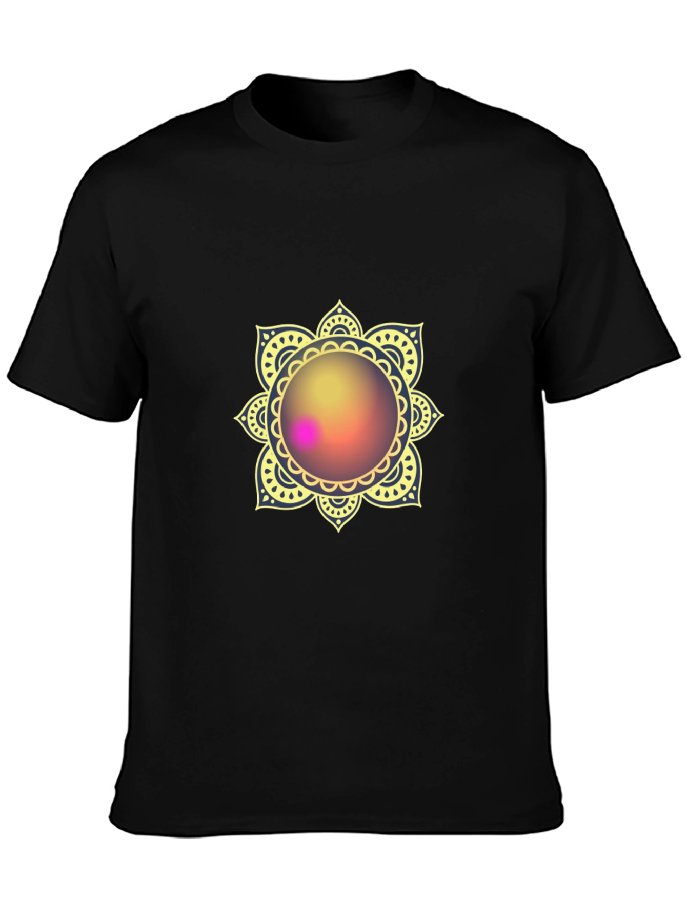 Mandala Print Black T-Shirt - Stylish & Comfortable
