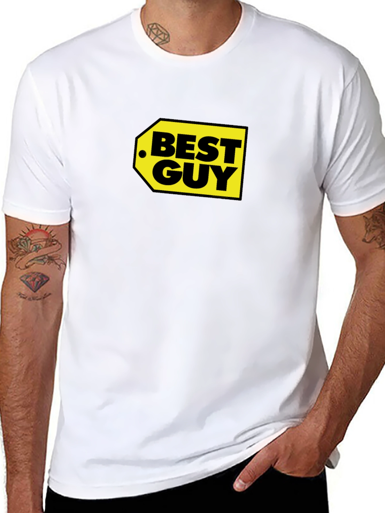Best Guy Graphic Tee - Black Crew Neck T-Shirt