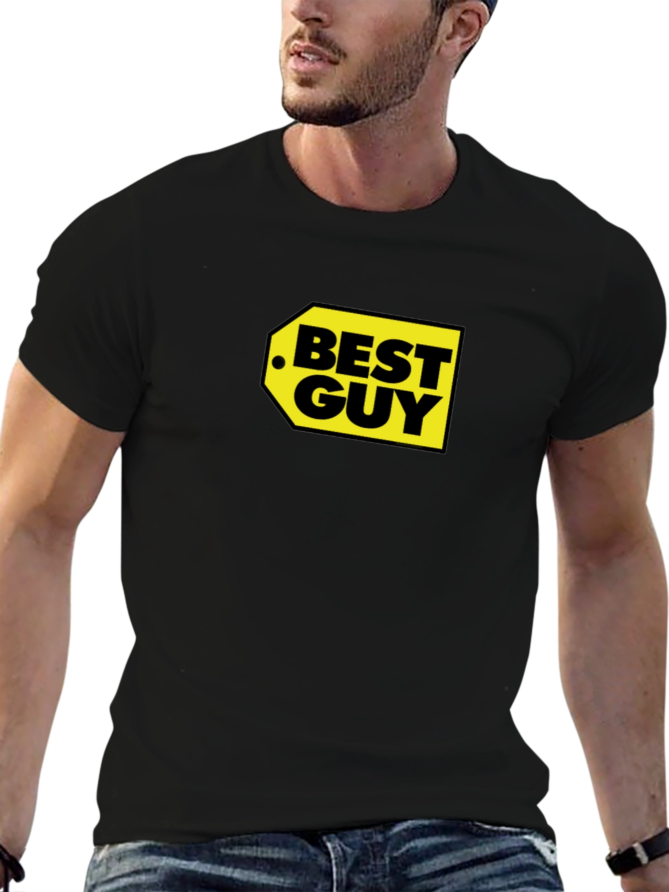 Best Guy Graphic Tee - Black Crew Neck T-Shirt