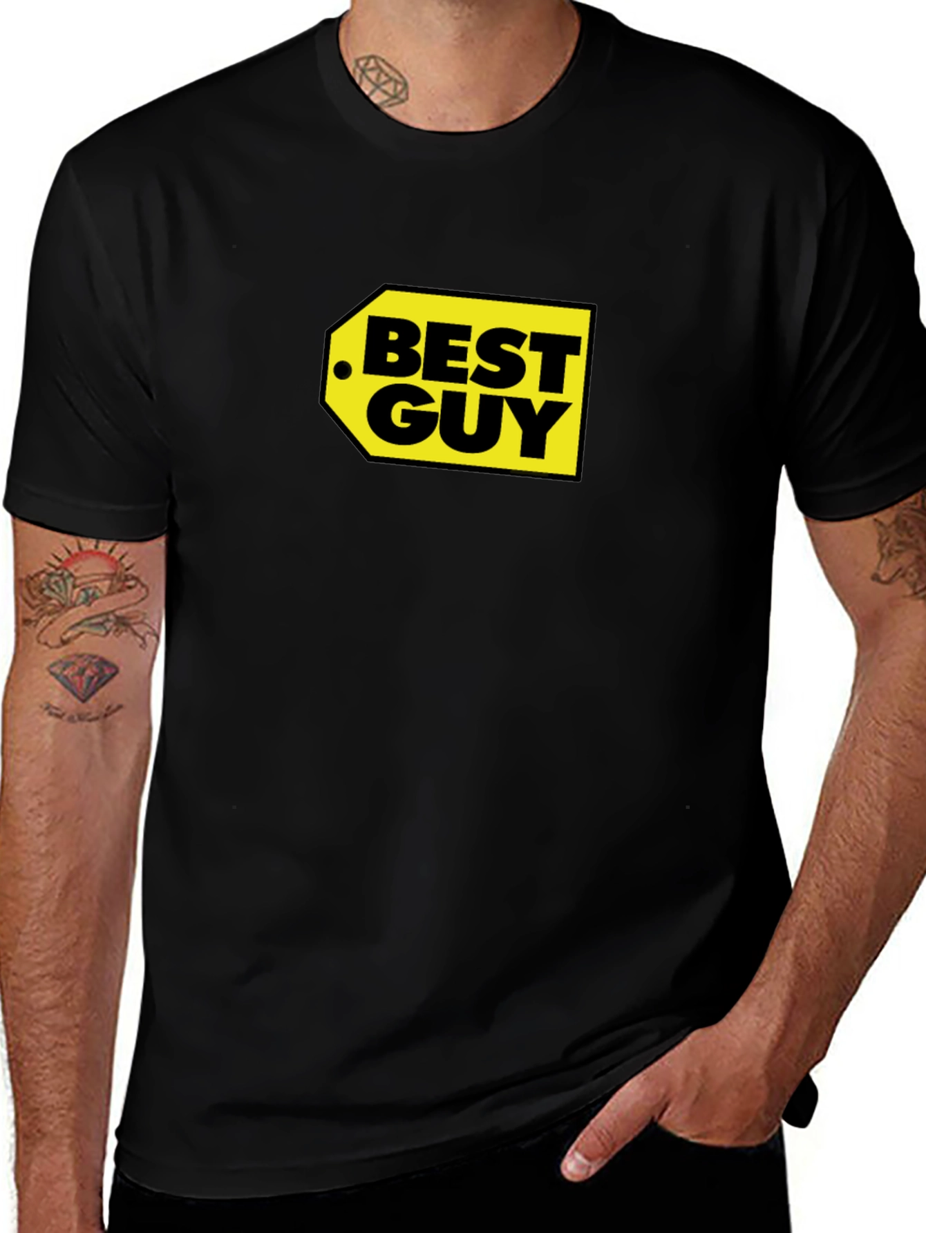 Best Guy Graphic Tee - Black Crew Neck T-Shirt