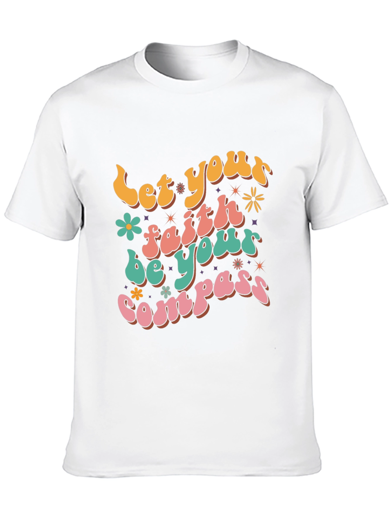 Faith Compass Graphic Tee - Retro Style