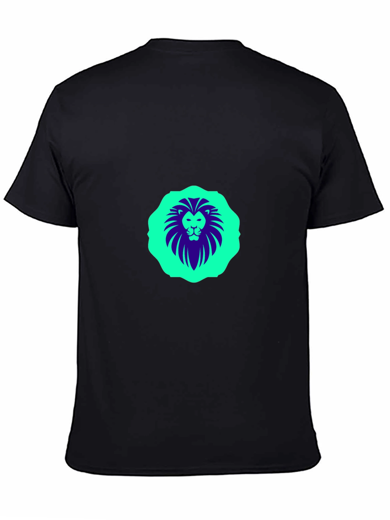 Lion Graphic Print Black Crew Neck T-Shirt