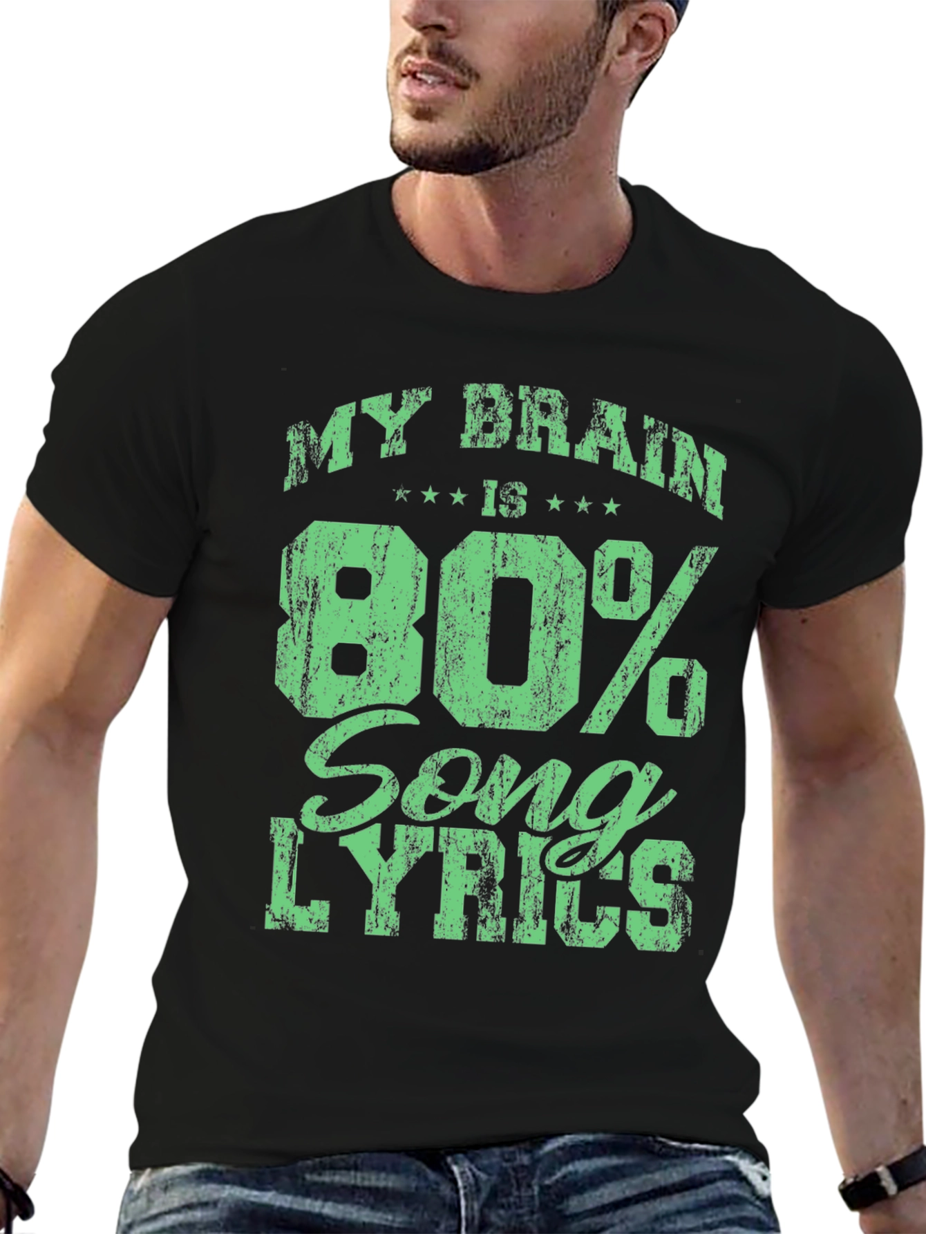 My Brain is 80% Song Lyrics T-Shirt