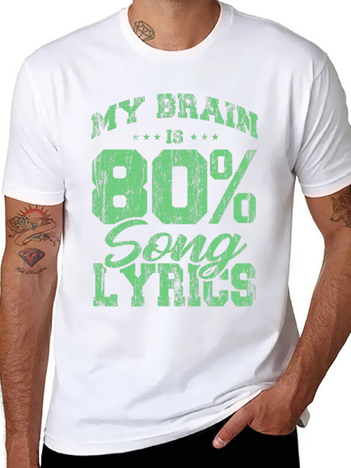 My Brain is 80% Song Lyrics T-Shirt