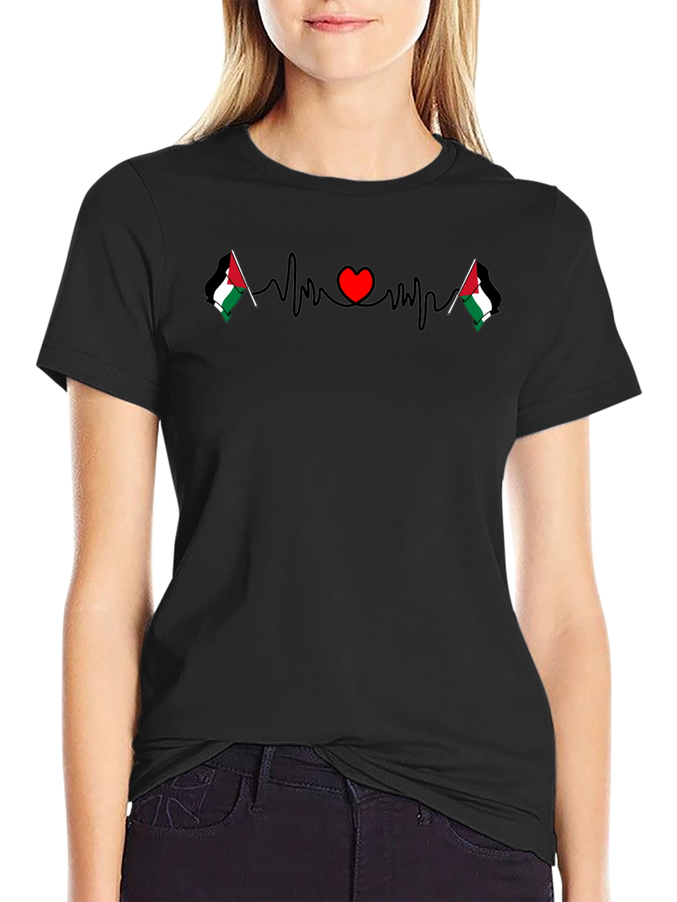 Palestine Heartbeat T-Shirt - Show Your Love!