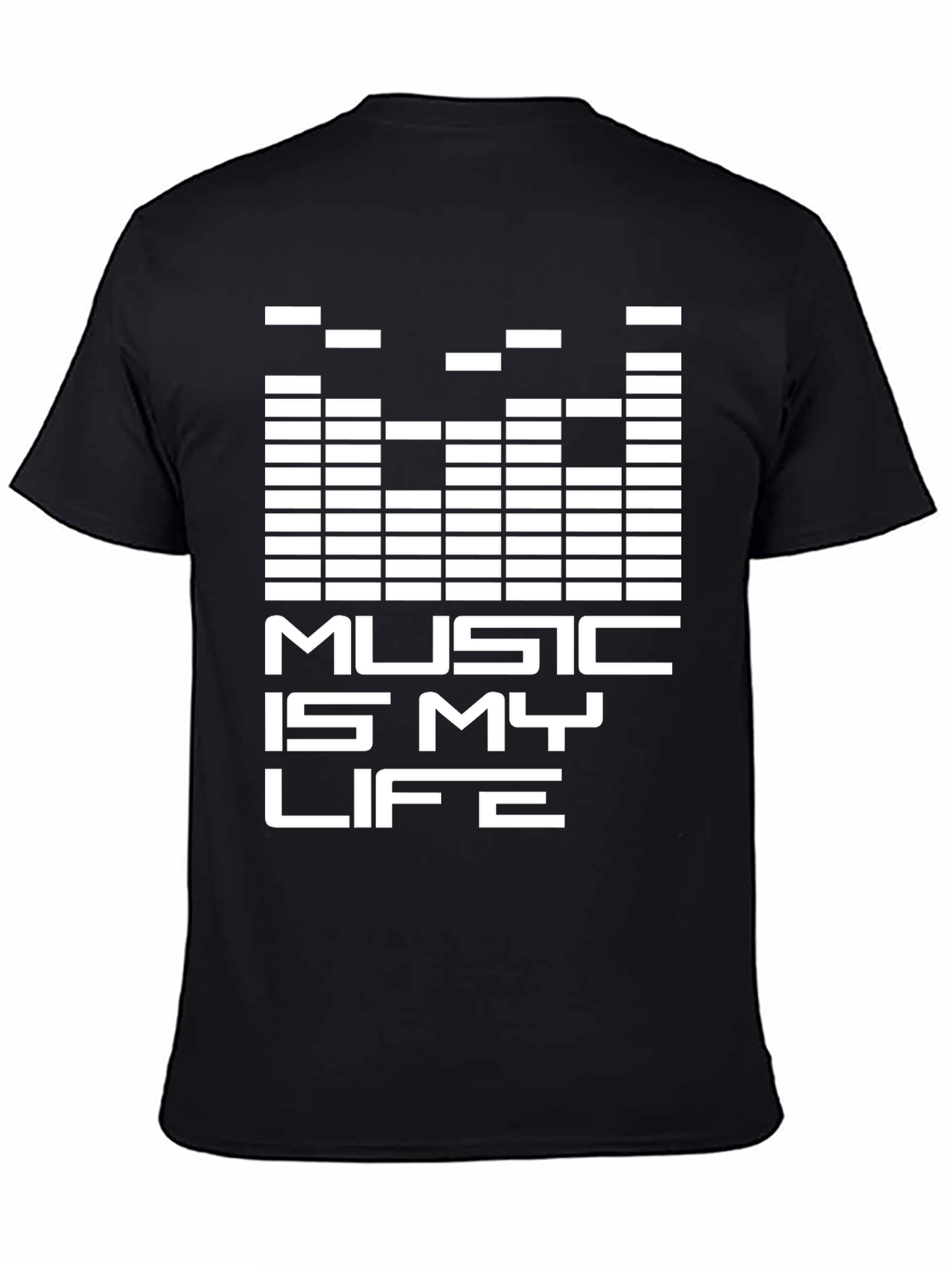 Music is My Life Graphic Tee - Black