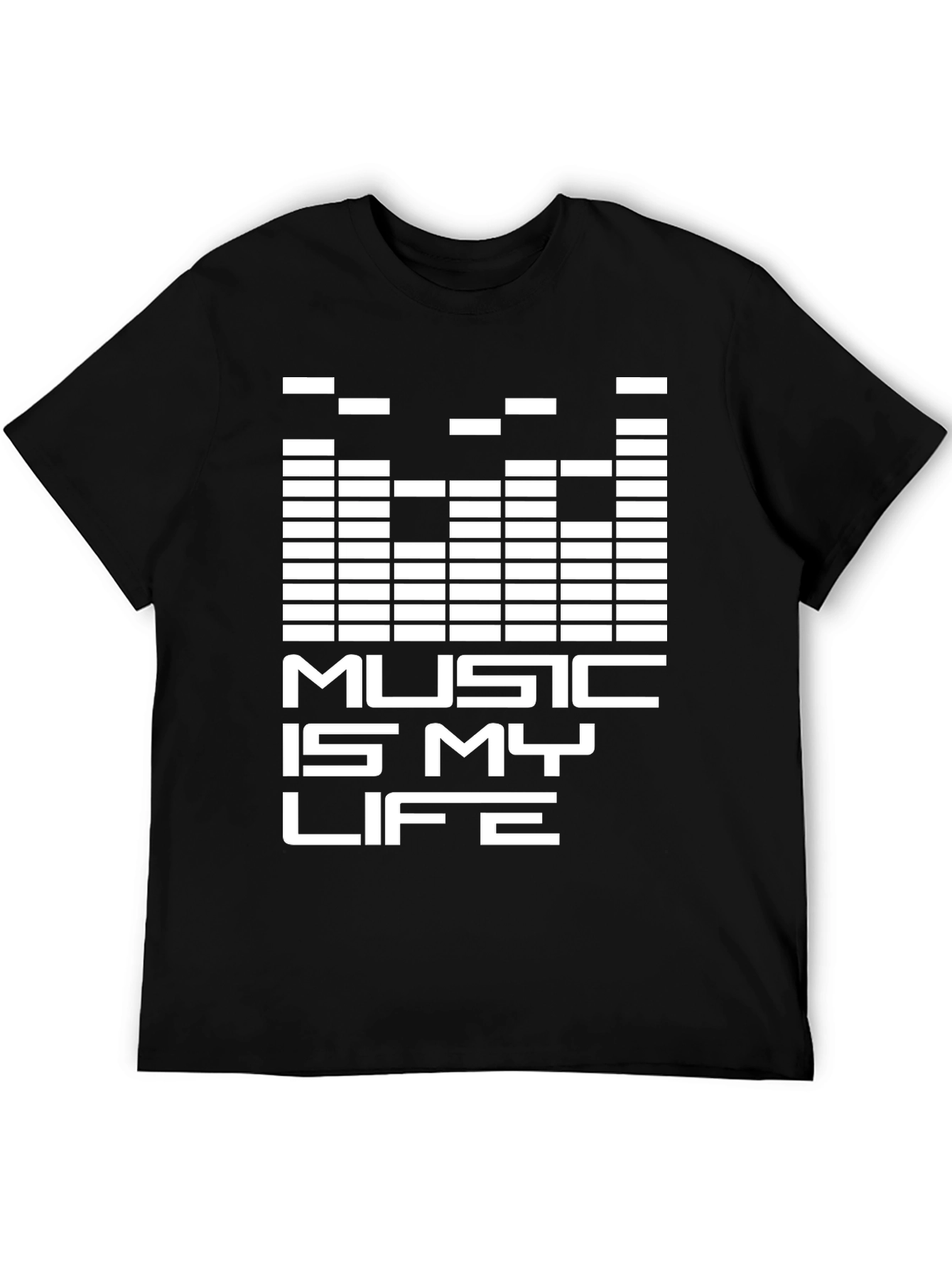 Music is My Life Graphic Tee - Black