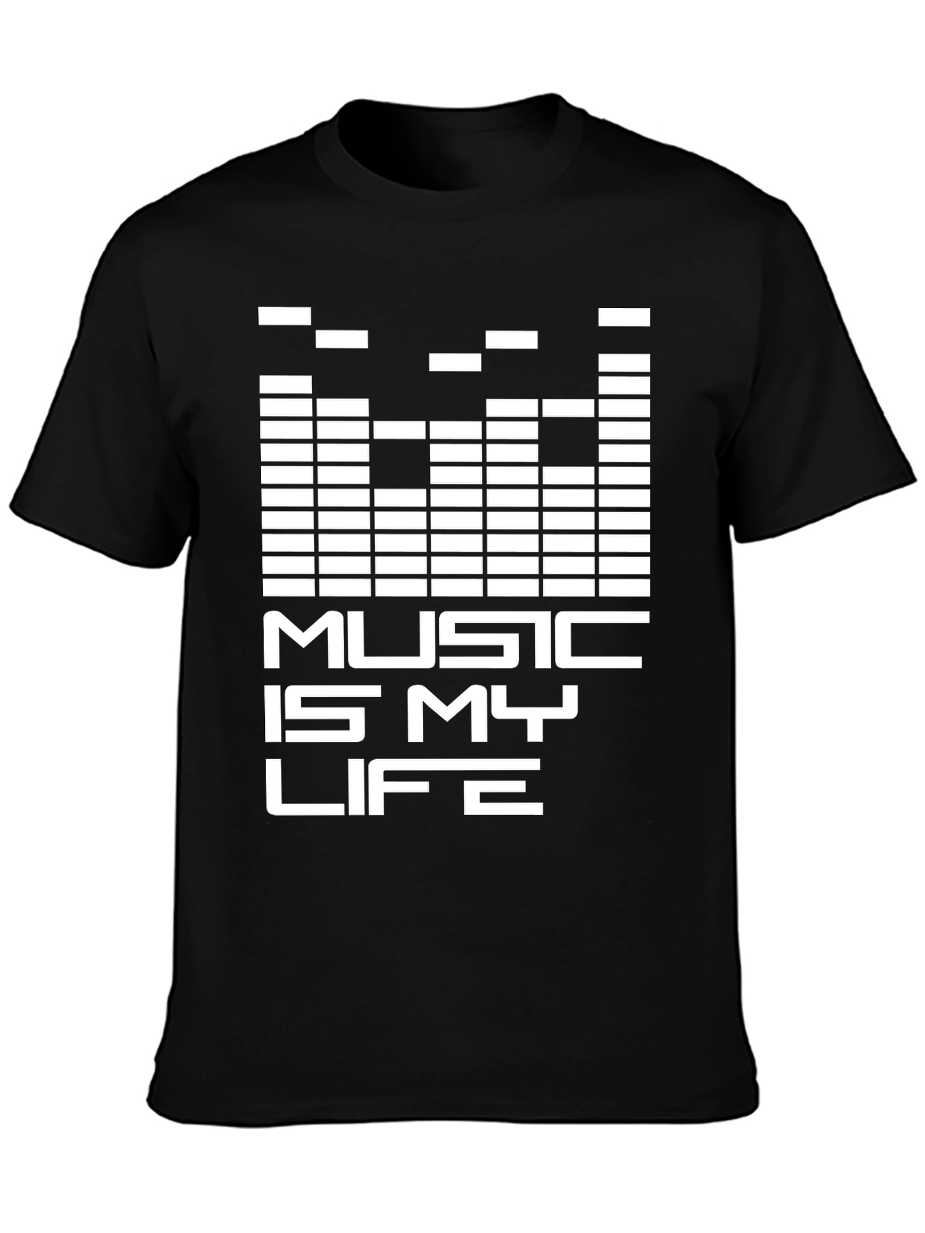 Music is My Life Graphic Tee - Black