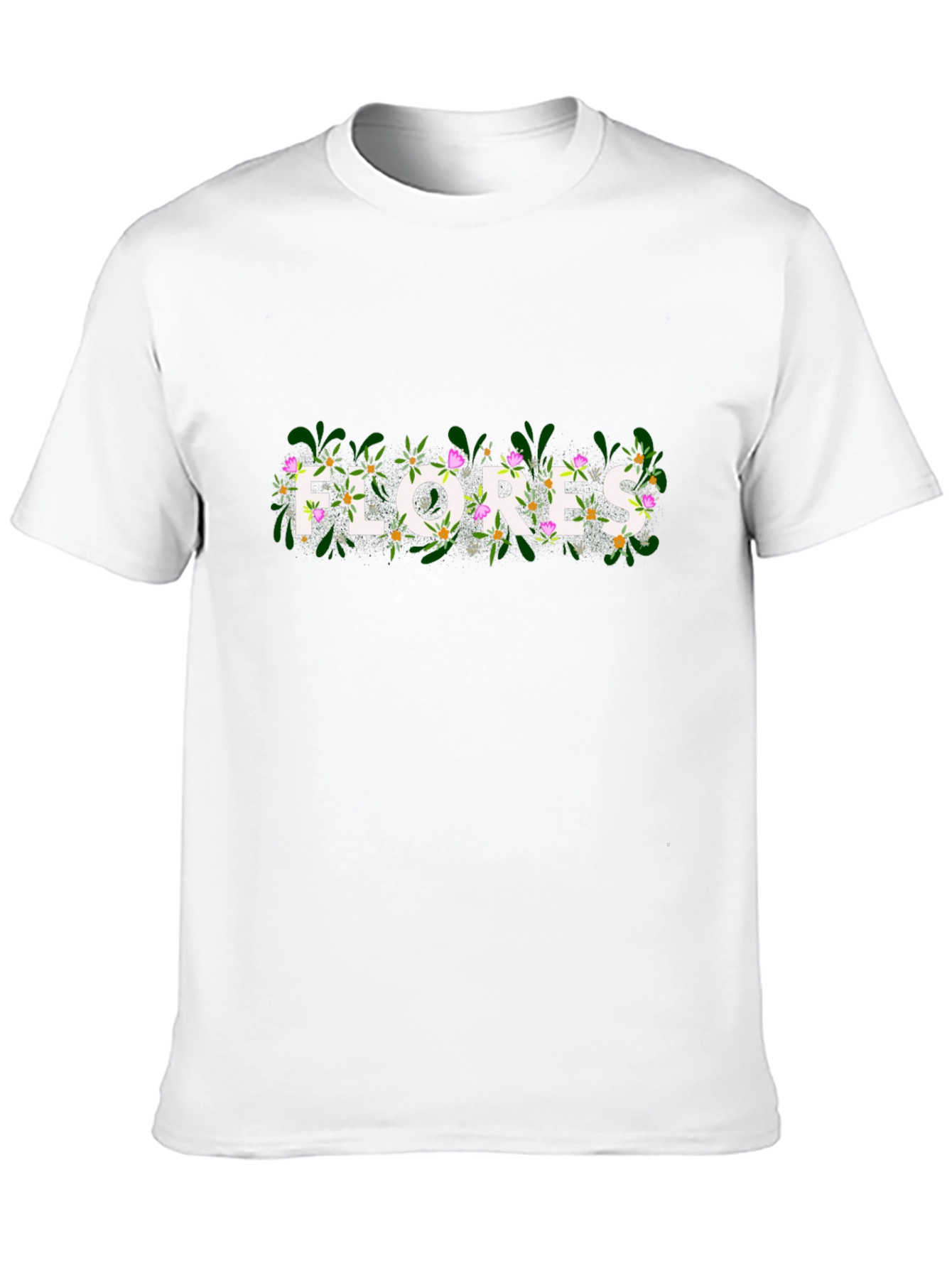 Floral Flores Graphic Black T-Shirt