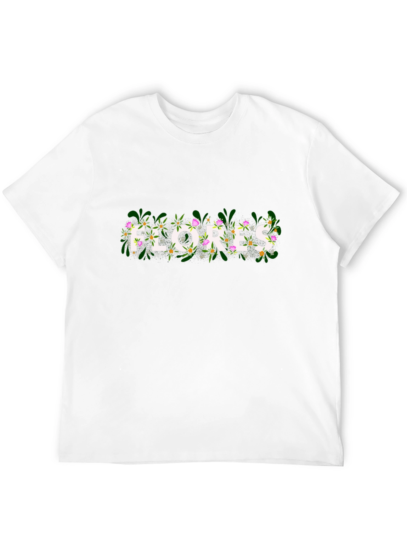 Floral Flores Graphic Black T-Shirt