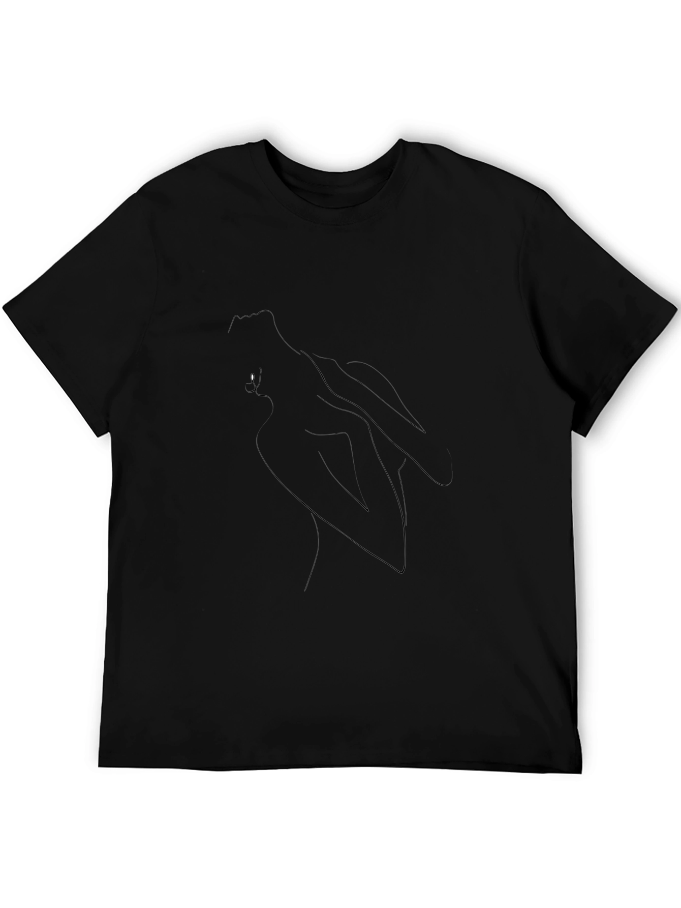 Minimalist Graphic Print Black Tee