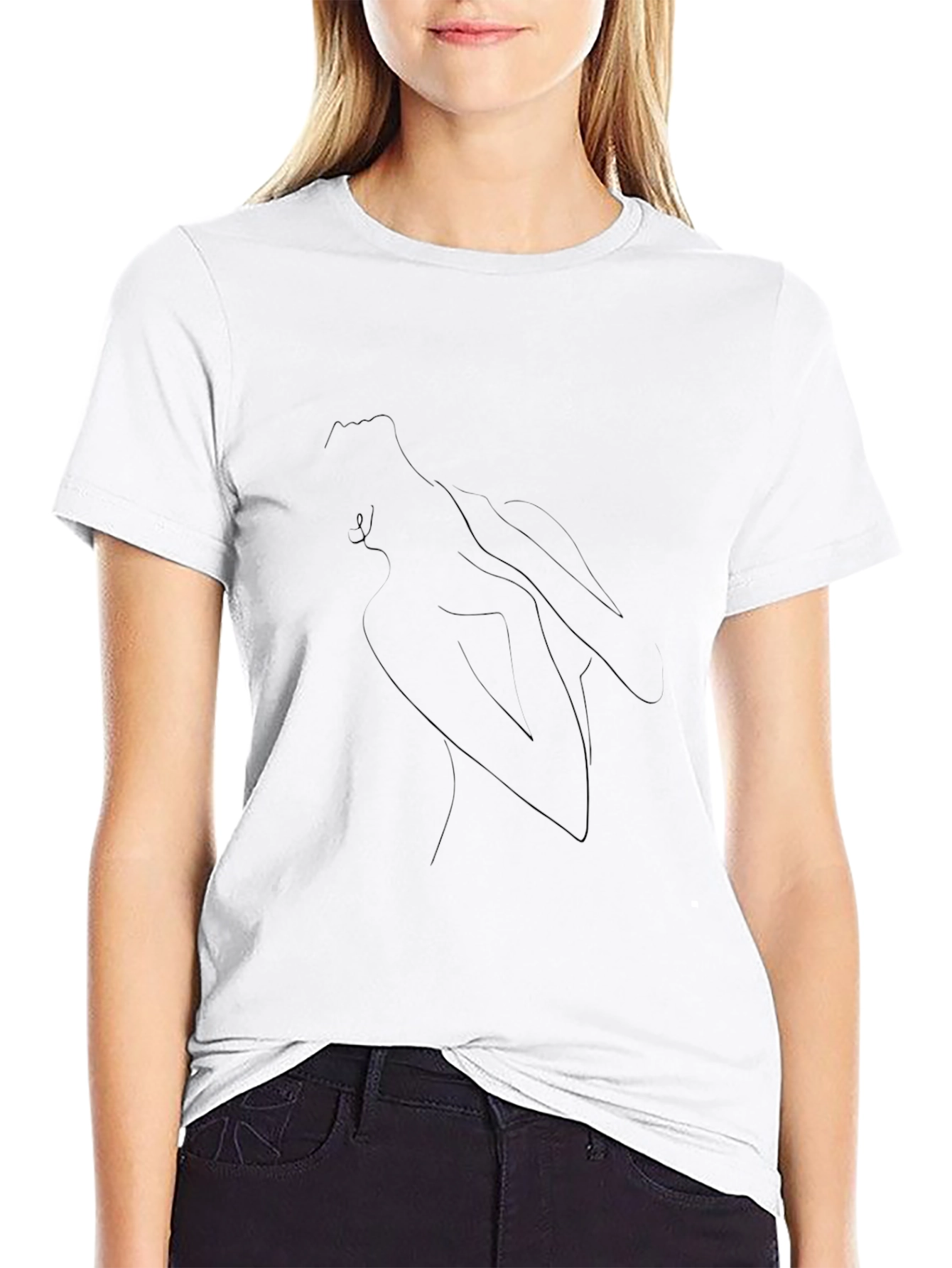 Minimalist Graphic Print Black Tee