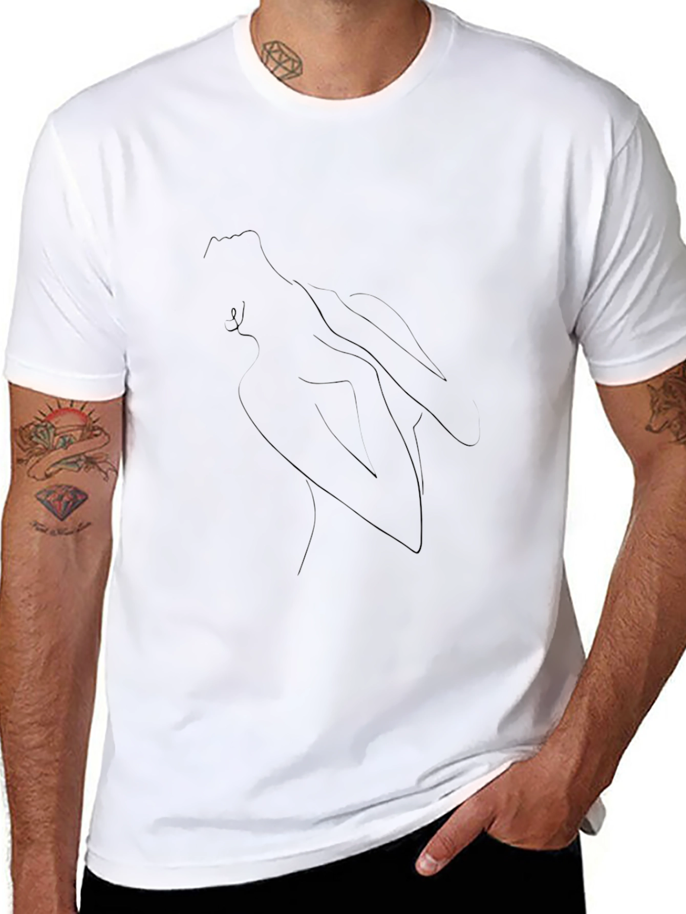 Minimalist Graphic Print Black Tee