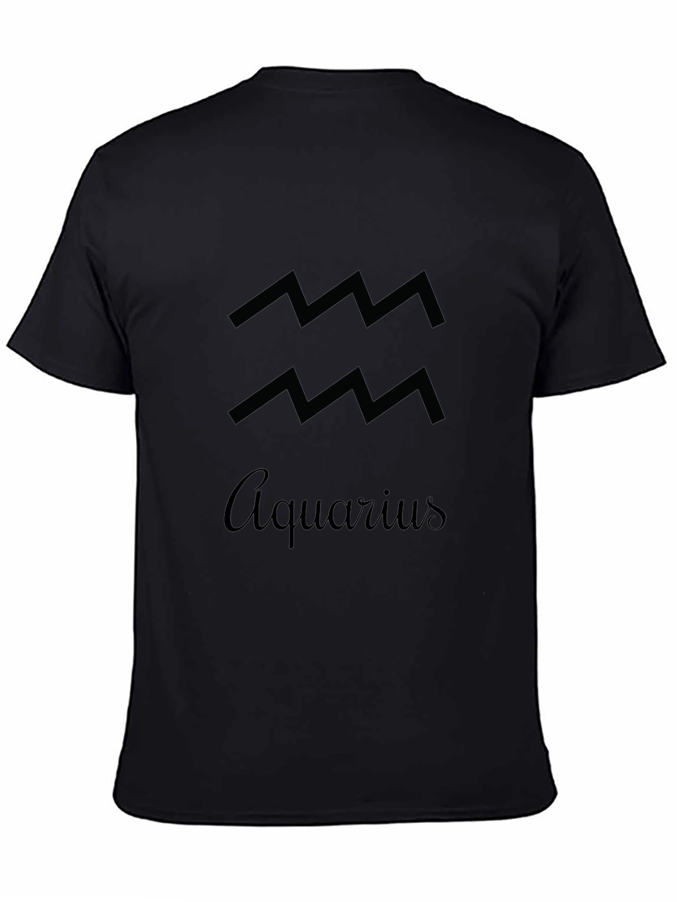 Aquarius Zodiac Sign Black T-Shirt