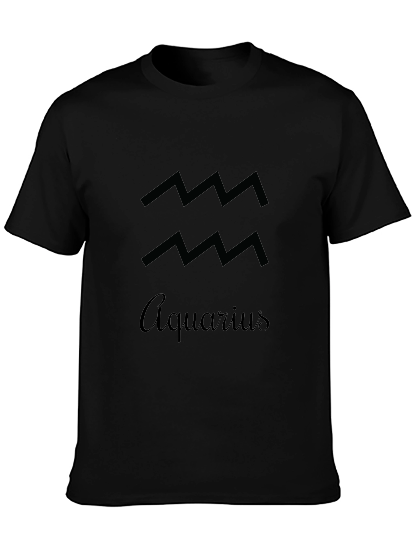 Aquarius Zodiac Sign Black T-Shirt