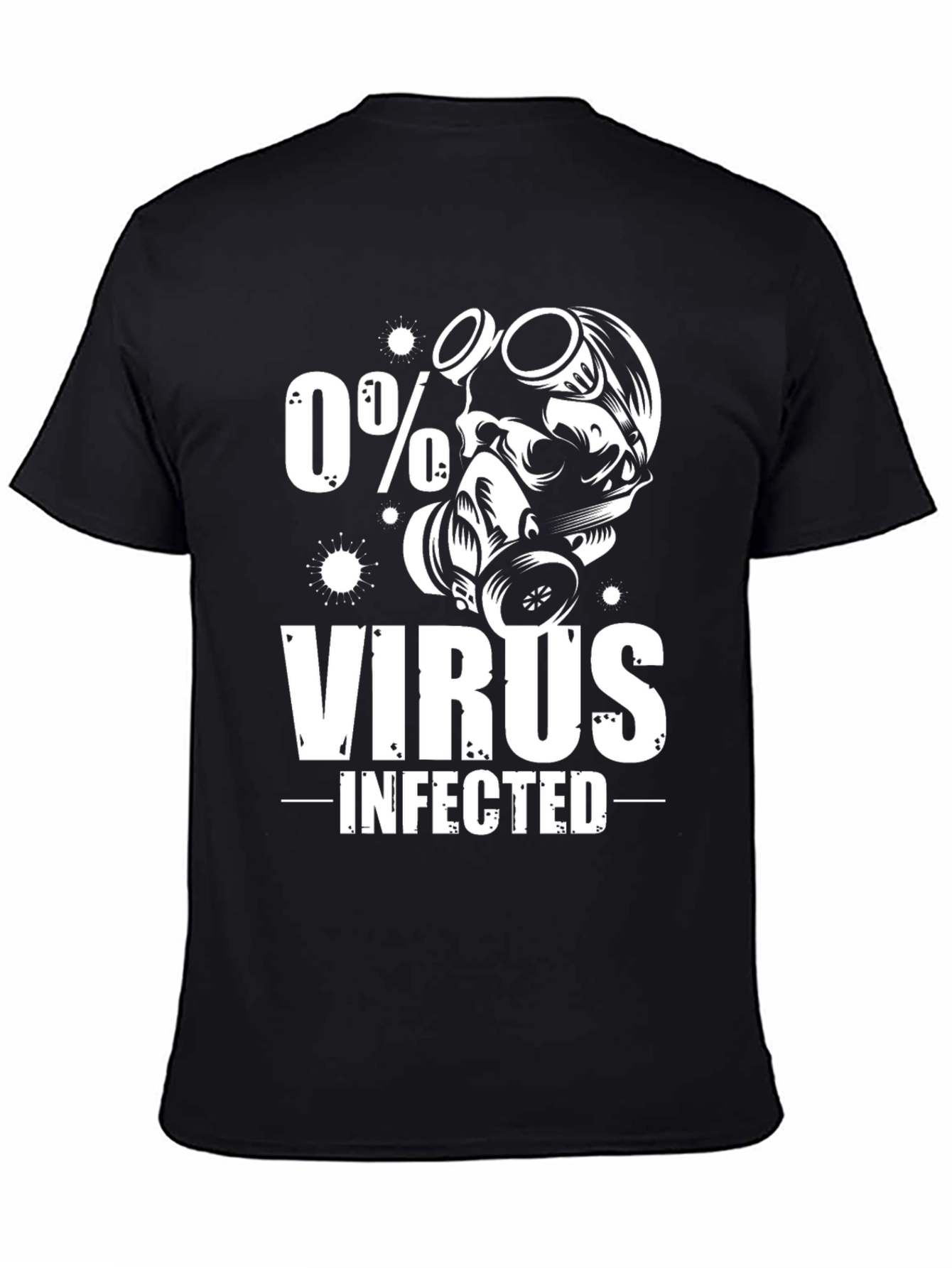 0% Virus Infected Graphic Tee - Black