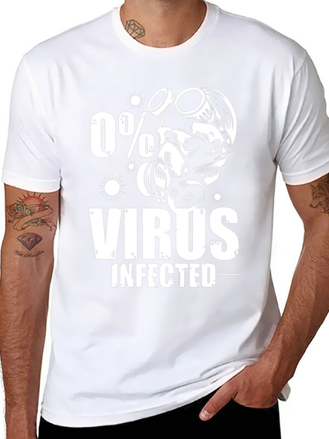 0% Virus Infected Graphic Tee - Black
