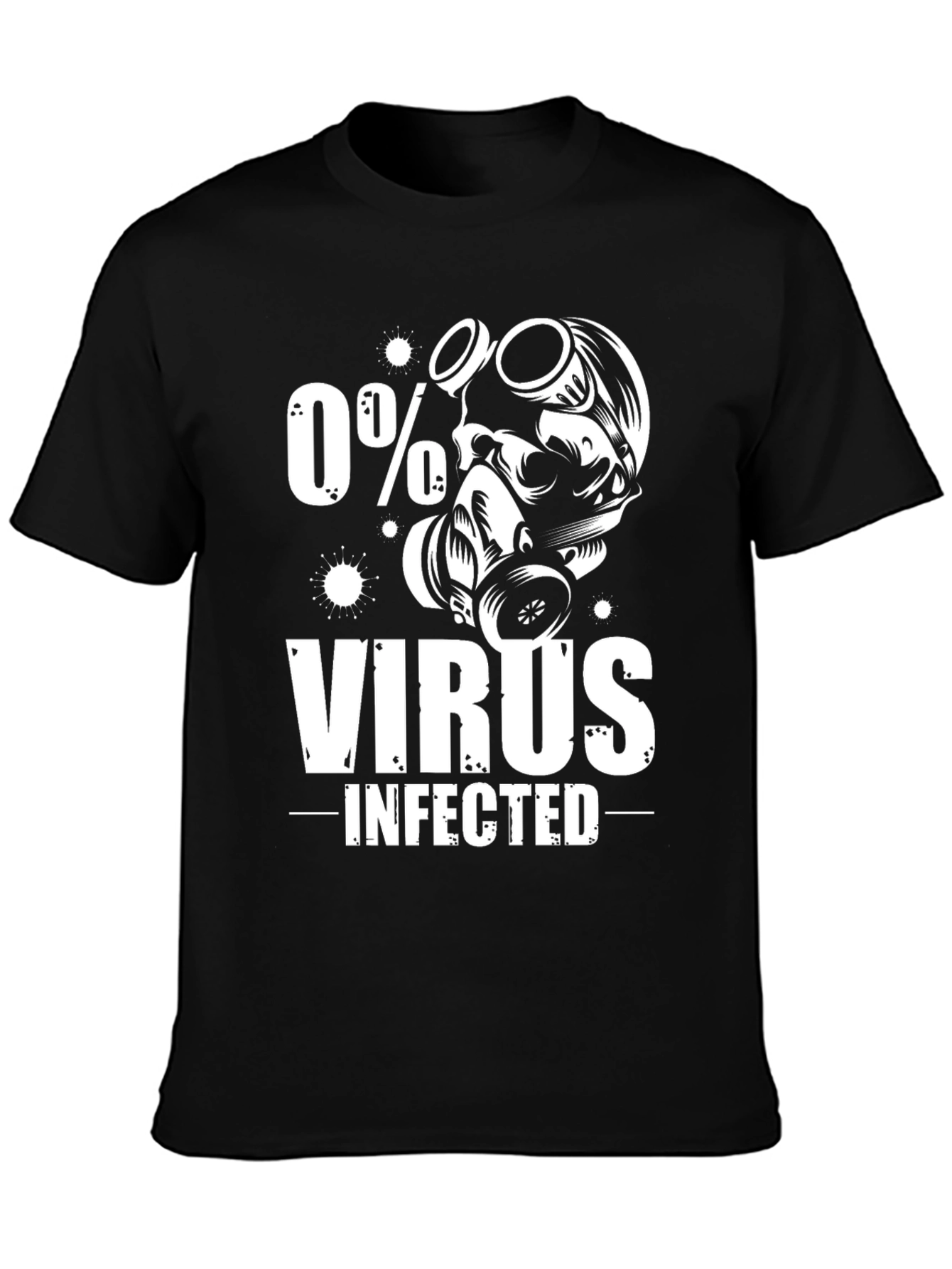 0% Virus Infected Graphic Tee - Black