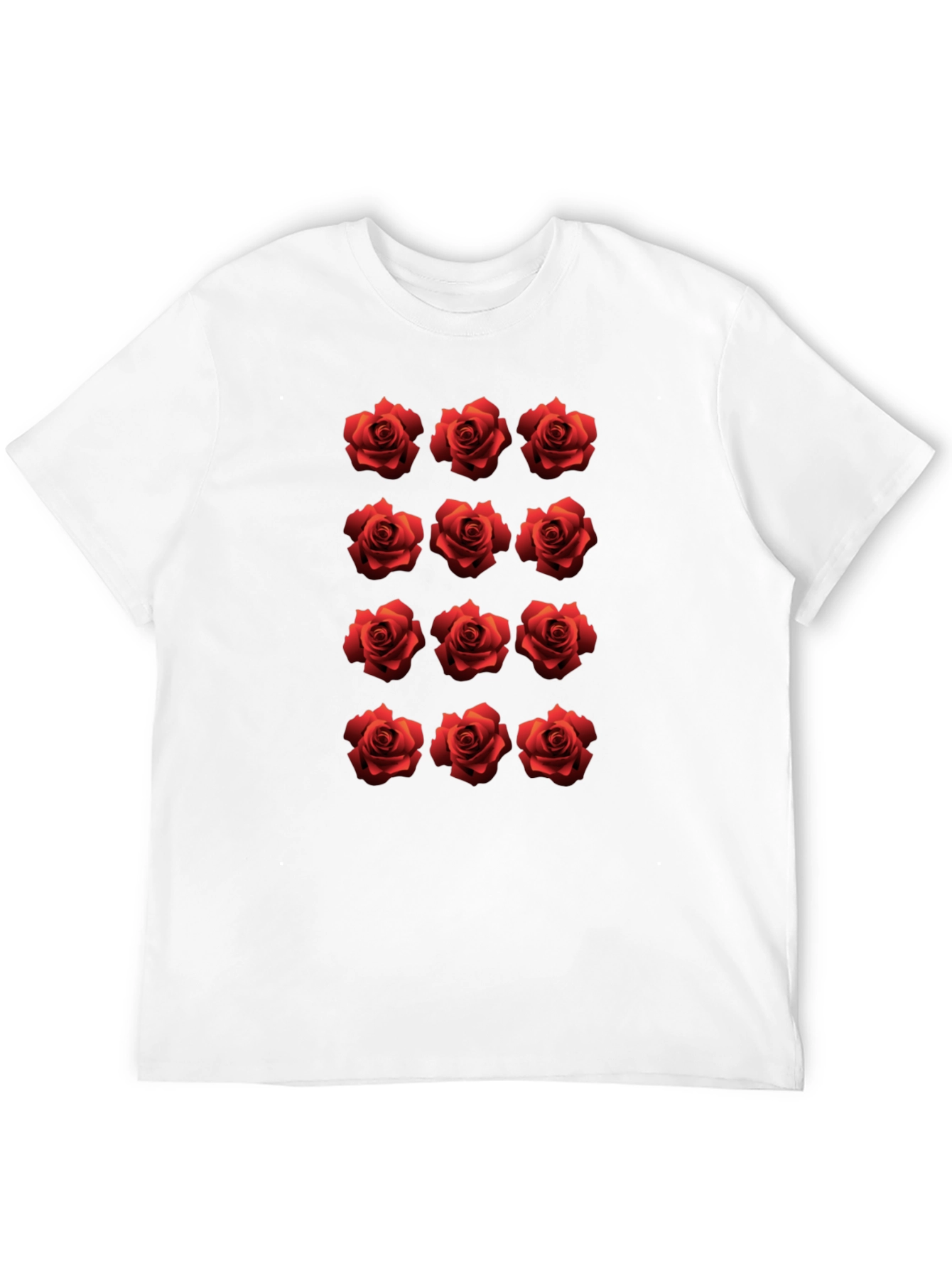 Rose Pattern Black T-Shirt