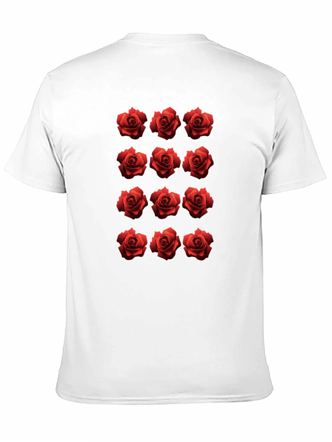Rose Pattern Black T-Shirt