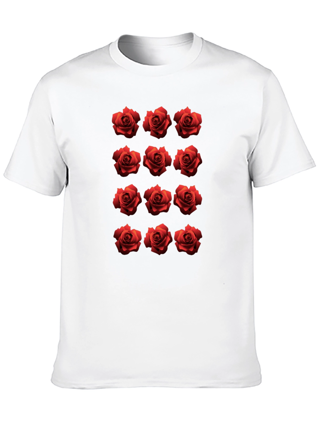 Rose Pattern Black T-Shirt