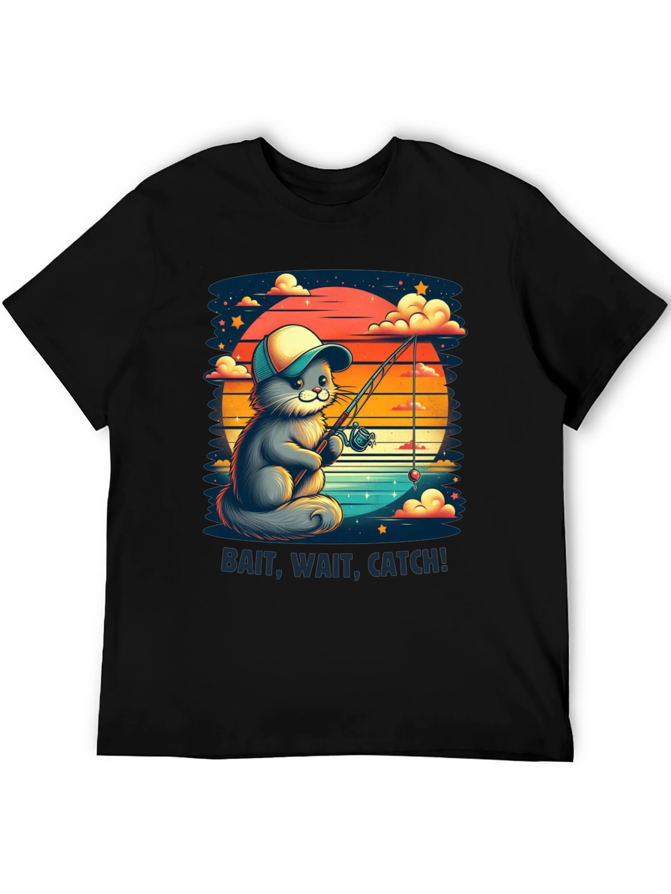 Bait Wait Catch Cat Fishing T-Shirt