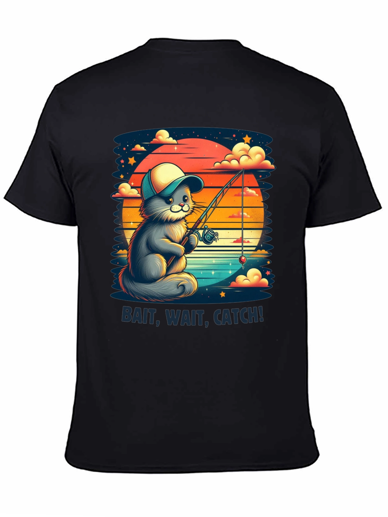 Bait Wait Catch Cat Fishing T-Shirt