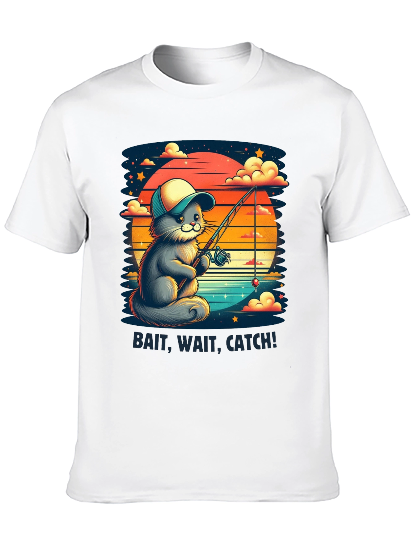 Bait Wait Catch Cat Fishing T-Shirt