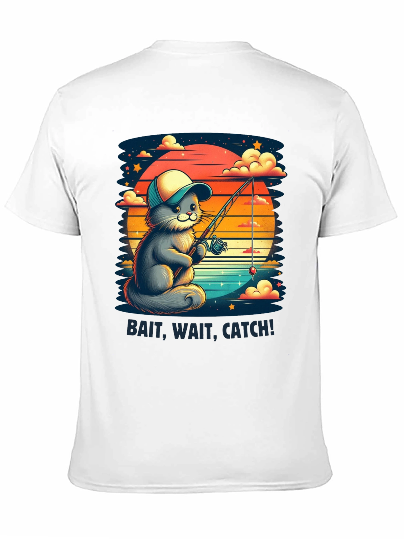 Bait Wait Catch Cat Fishing T-Shirt