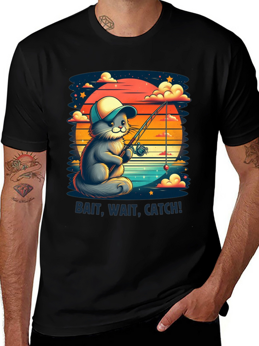 Bait Wait Catch Cat Fishing T-Shirt