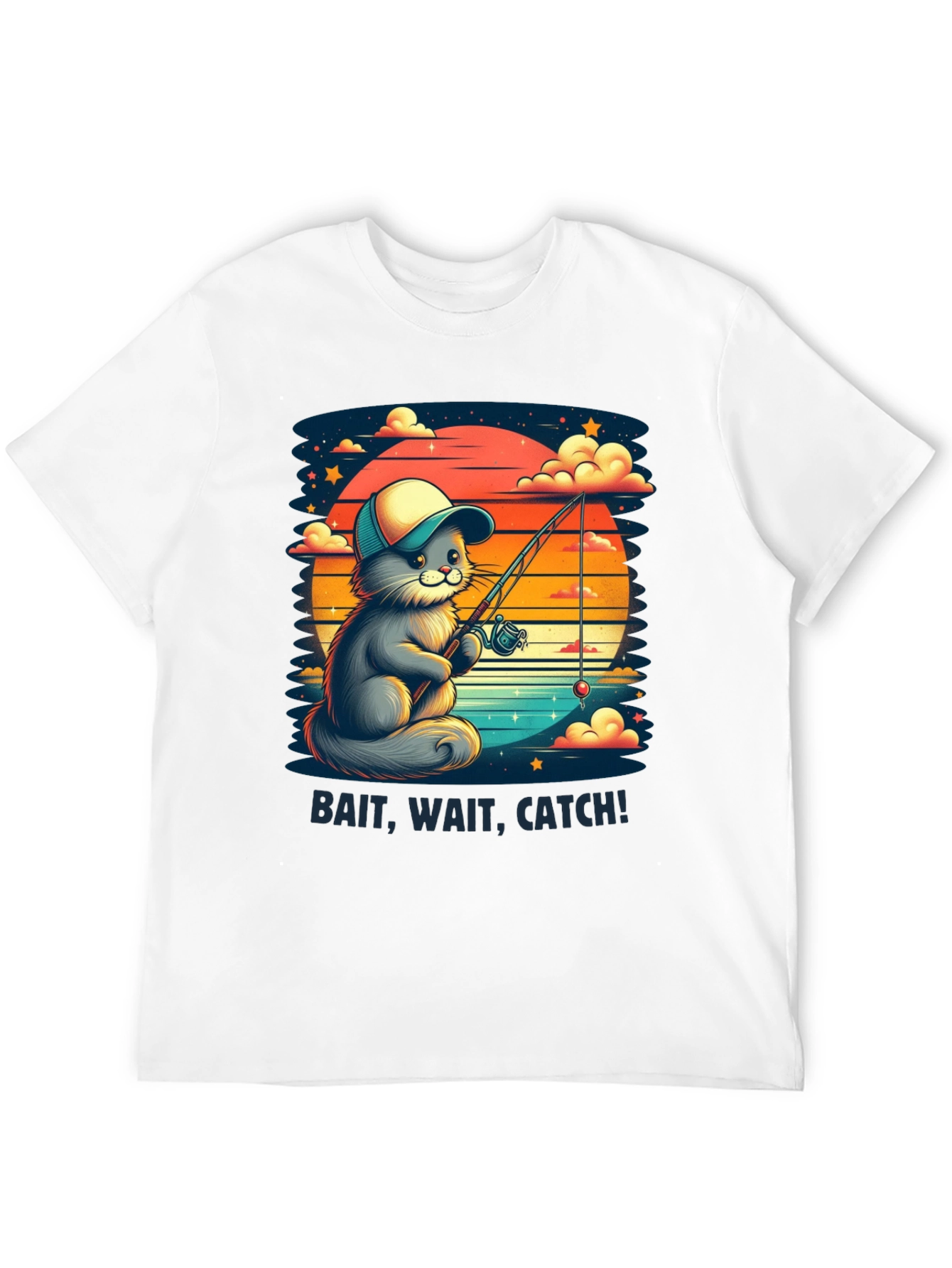 Bait Wait Catch Cat Fishing T-Shirt