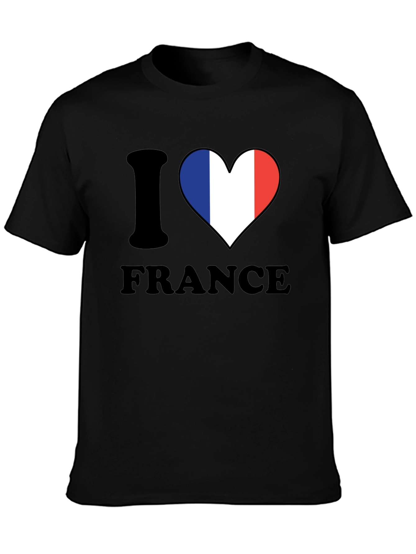 I Love France T-Shirt - French Flag Heart Tee