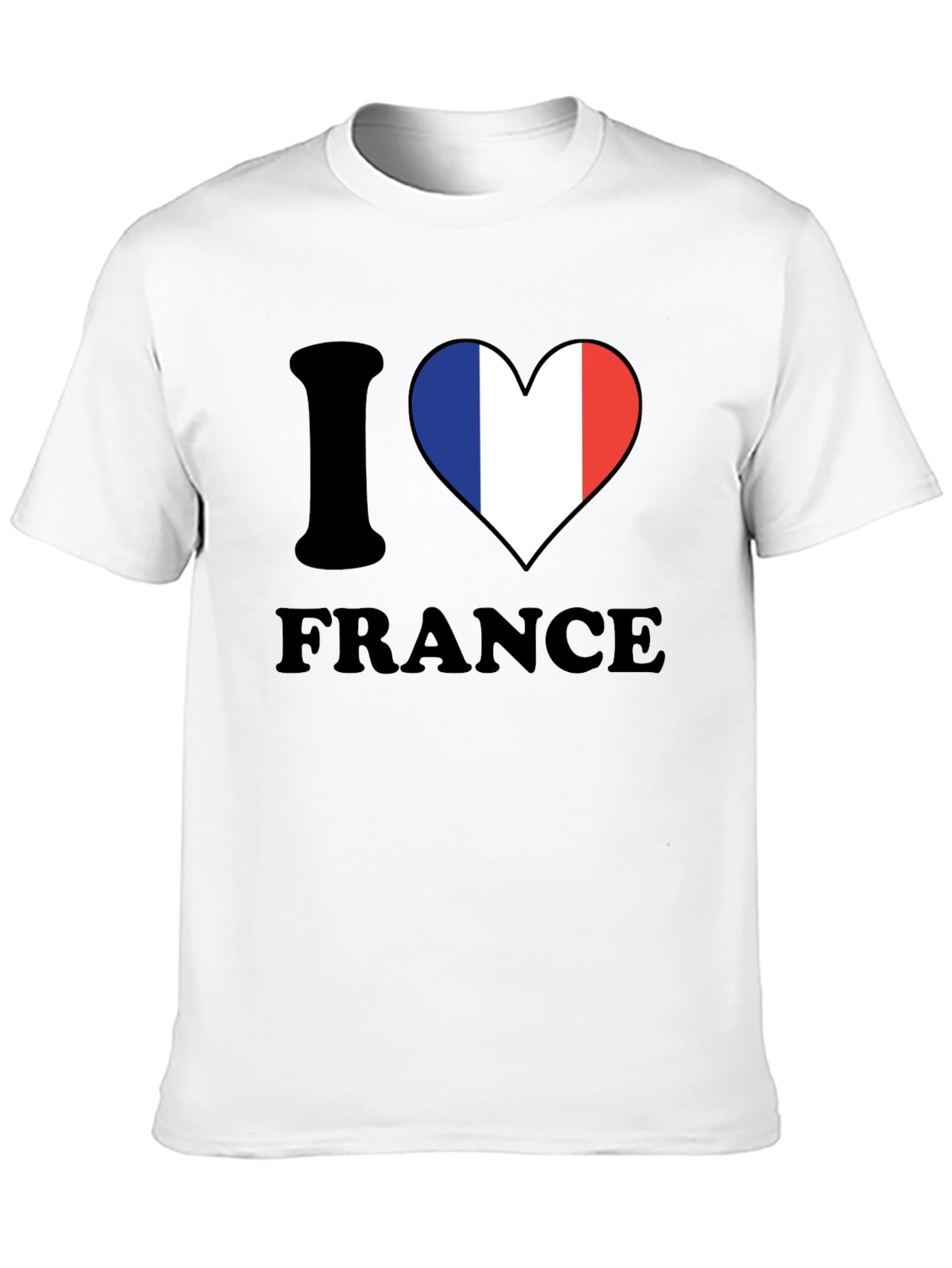I Love France T-Shirt - French Flag Heart Tee