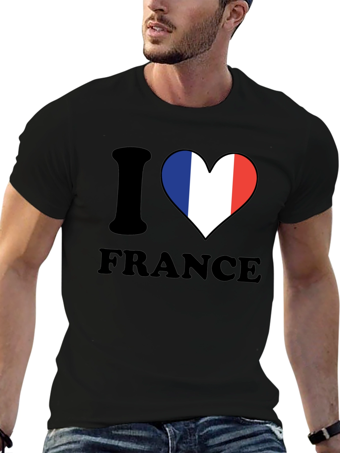 I Love France T-Shirt - French Flag Heart Tee