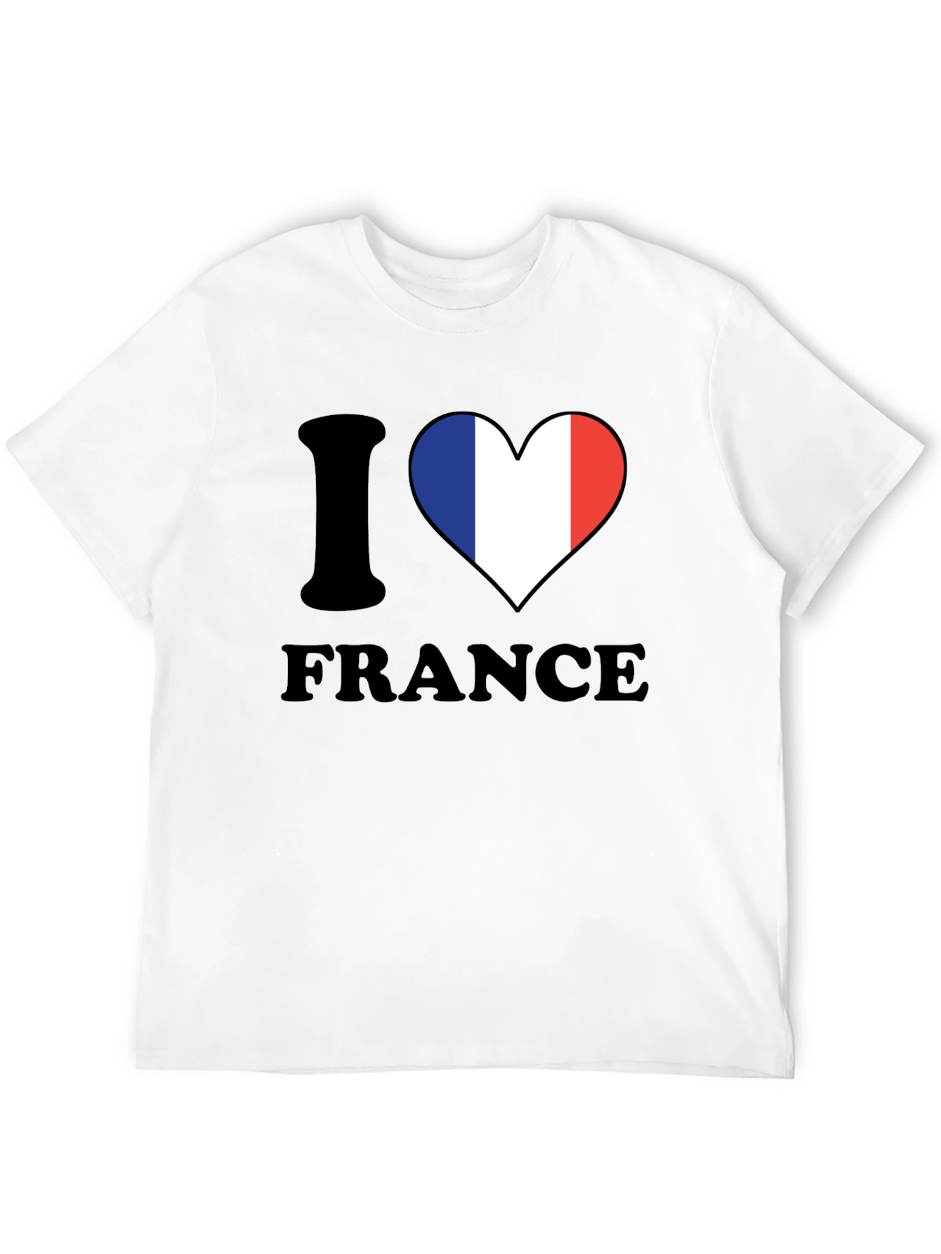 I Love France T-Shirt - French Flag Heart Tee